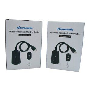 NEW Lot 2 DEWENWILS Outdoor Remote Control Outlets Plug In Lights Holiday Safety